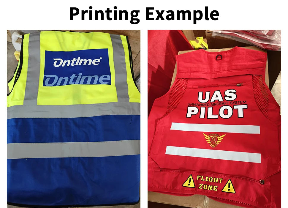 Custom LOGO Safety Vest with Pockets and Zipper Construction Vest Two Tone Workwear Vest Volunteer Uniform